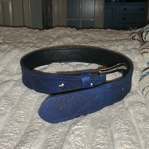 Kids Blue Leather Belt